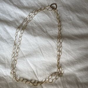 Extra long, gold chain-link necklace